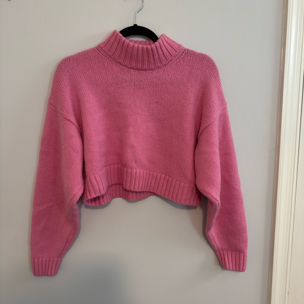 Aritzia Wilfred Pink Turtleneck Sweater